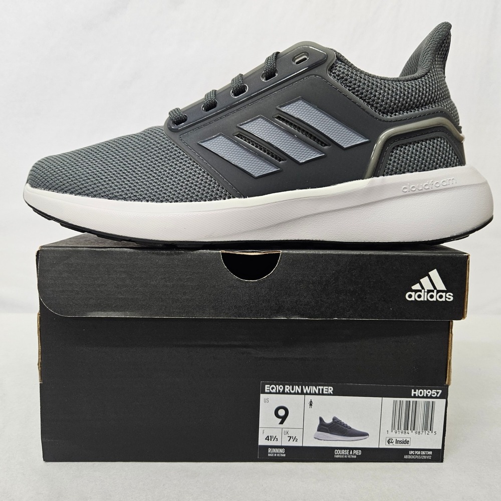 Adidas EQ19 Run Winter Running Shoes H01957 Dark Grey White Women's Size 9‎
